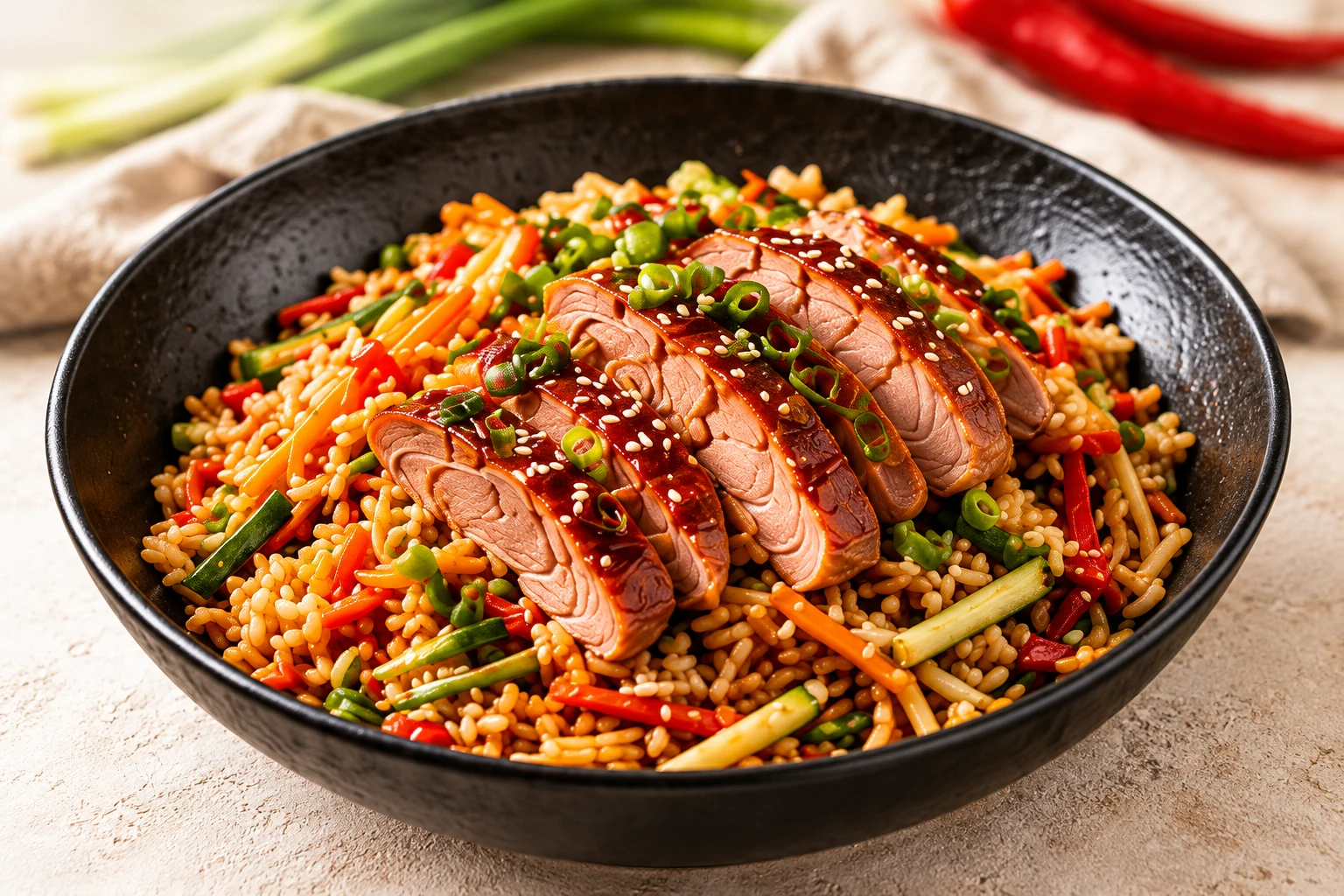 Рис WOK с уткой по-пекински